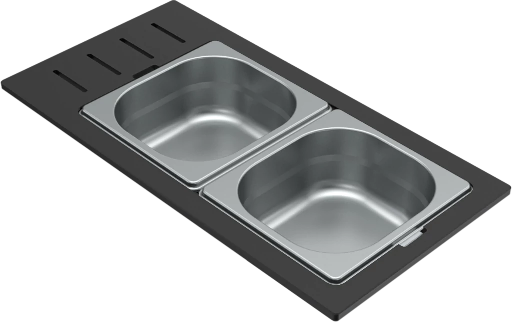 ELLECI- Tároló edény háromrészes gourmet 433 inox HPL kerettel