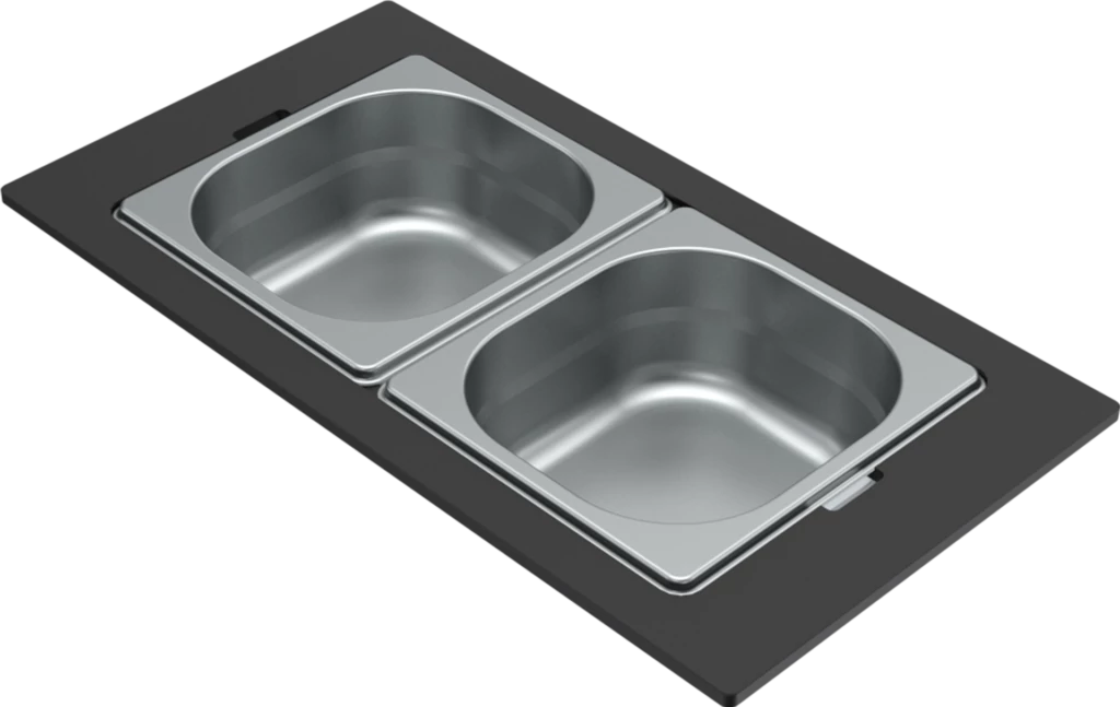 ELLECI- Tároló edény kétrészes gourmet 418 inox HPL kerettel