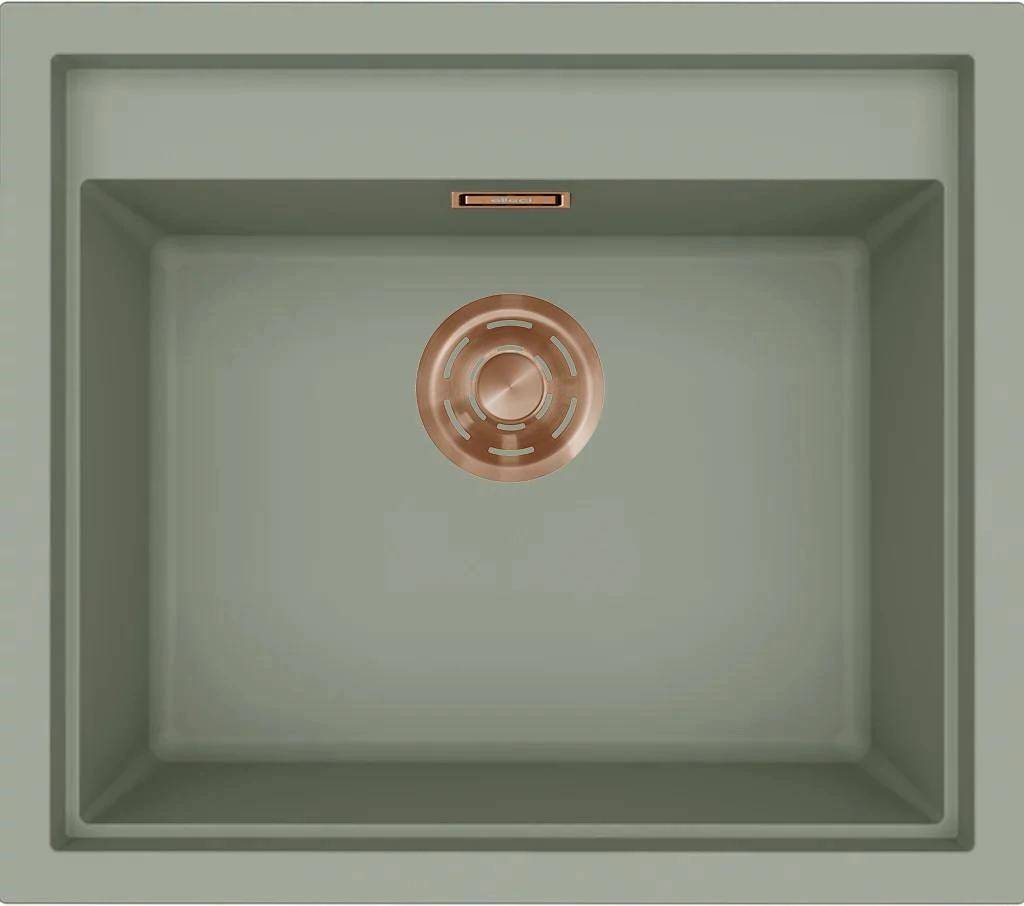 ELLECI- Mosogatótálca Sintesi 105 Keratek K82 Sage Green bronz tartozékokkal