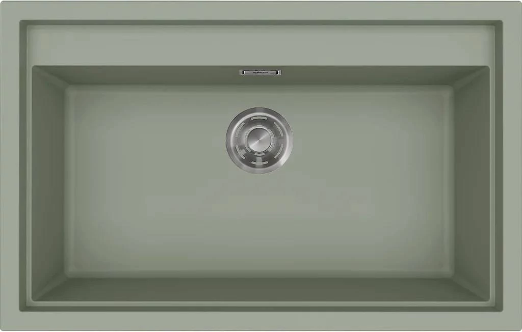 ELLECI- Mosogatótálca Sintesi 130 Keratek K82 Sage Green inox tartozékokkal