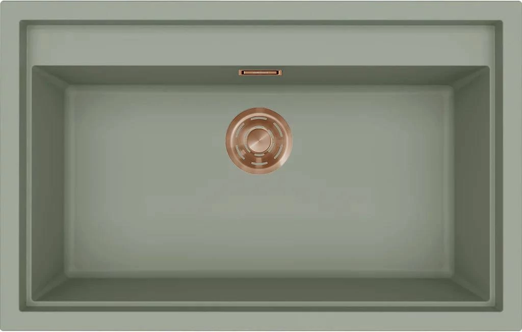 ELLECI- Mosogatótálca Sintesi 130 Keratek K82 Sage Green bronz tartozékokkal