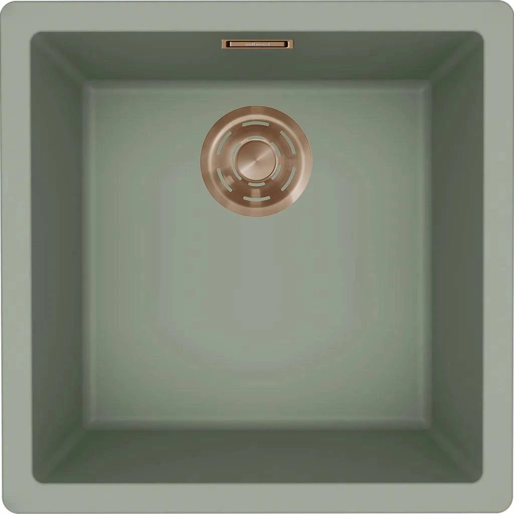 ELLECI- Mosogatótálca Zen 102 Keratek K82 Sage Green bronz tartozékokkal