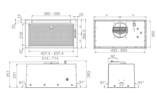 Elica -Páraelszívó FOLD BL MAT/A/52