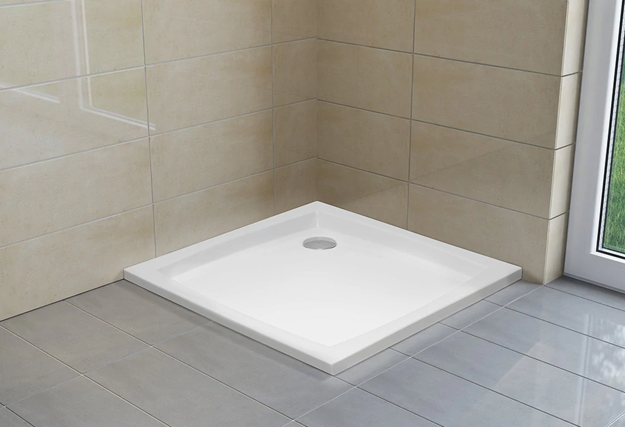 H2O Nero C Slim szögletes lapos zuhanytálca 80x80