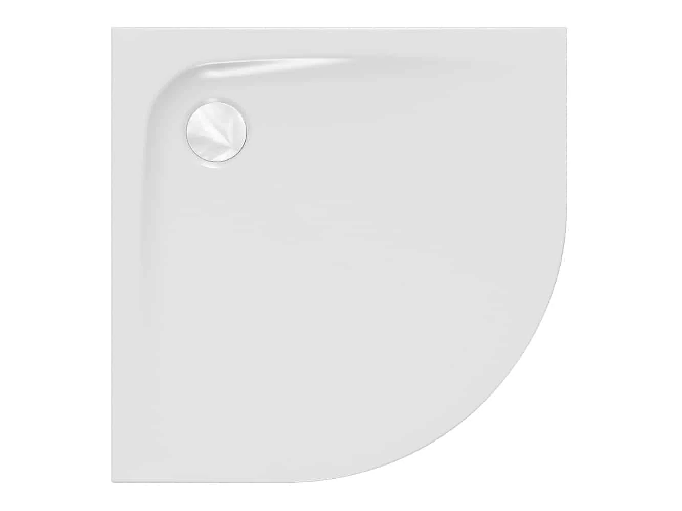 KOLPA SAN Evelin Tray R negyedköríves, beépíthető zuhanytálca, 90x90