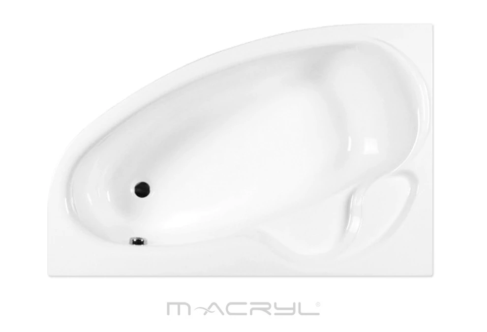 M-ACRYL Daria aszimmetrikus akril kád 140x95 balos + Ajándék kádláb és peremrögzítő