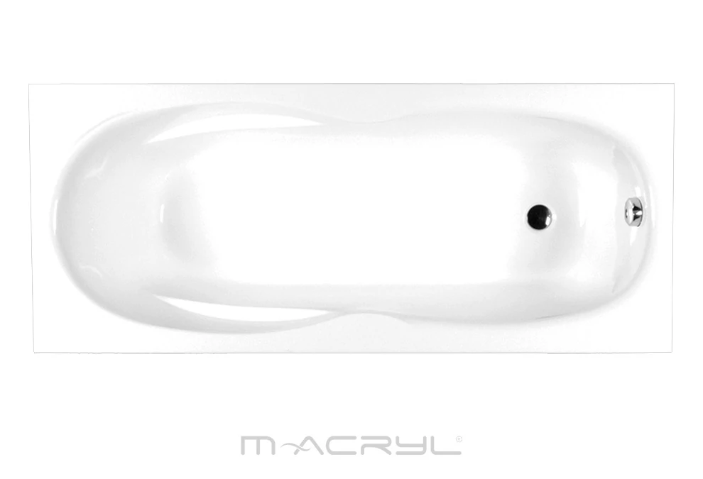M-ACRYL Klara egyenes akril kád 180x80 + Ajándék kádláb és peremrögzítő
