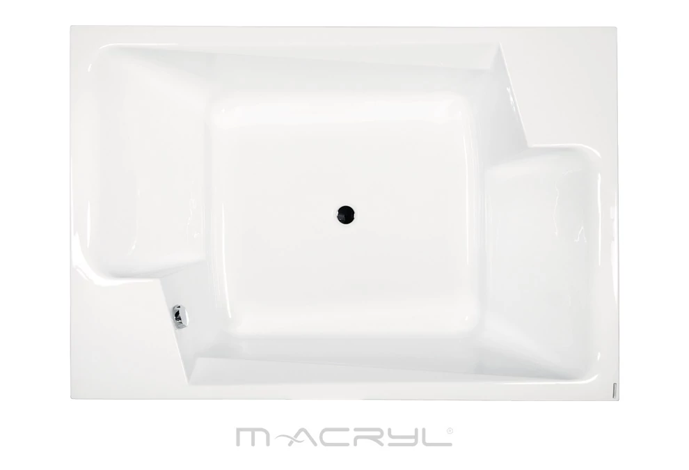 M-ACRYL Grande különleges akril kád 190x125 + Ajándék kádláb és peremrögzítő