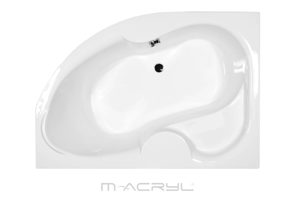 M-ACRYL Azalia aszimmetrikus akril kád 160x105 jobbos + Ajándék kádláb és peremrögzítő