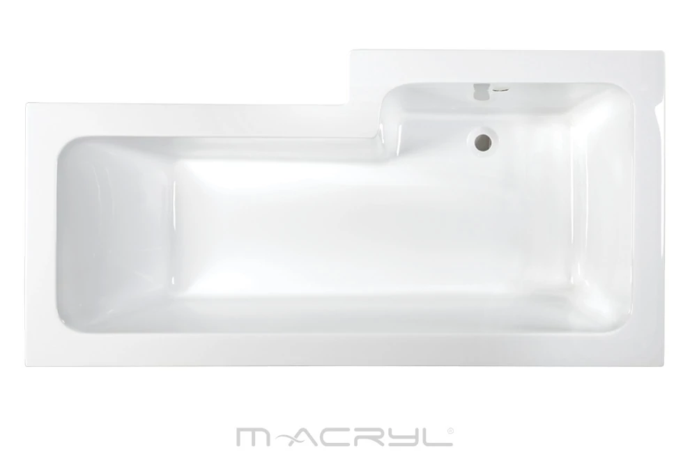 M-ACRYL Linea aszimmetrikus akril kád 170x70/85 balos + Ajándék kádláb és peremrögzítő