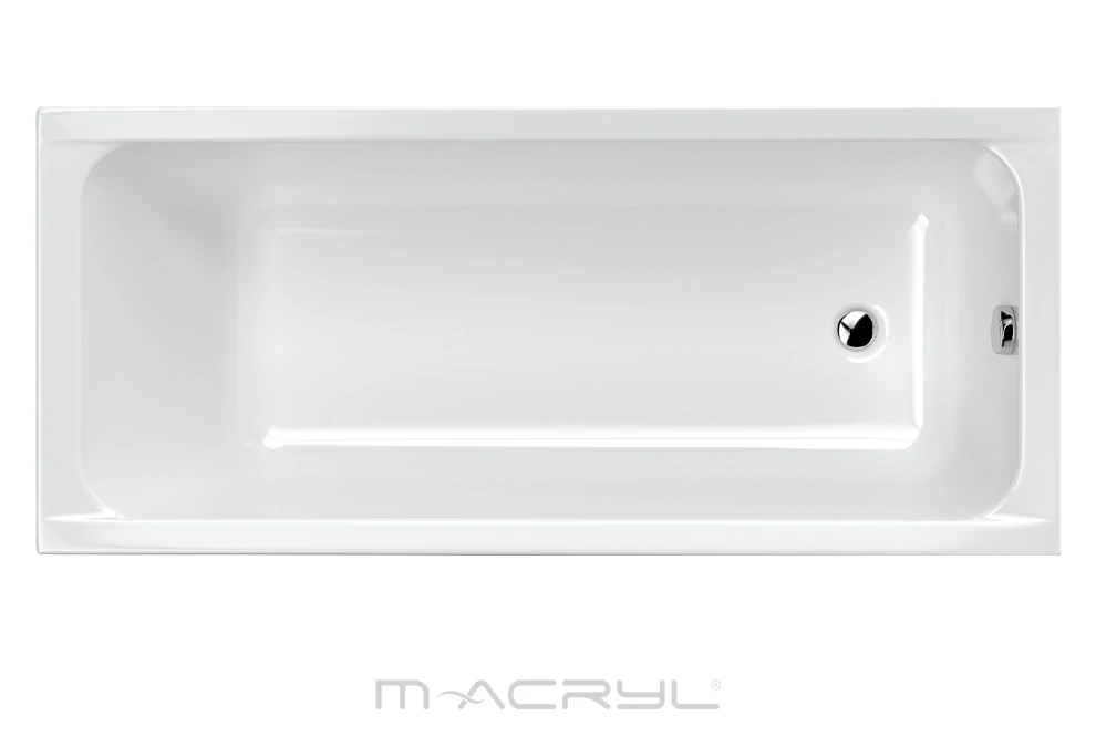 M-ACRYL Eco egyenes akril kád 150x70 + Ajándék kádláb és peremrögzítő