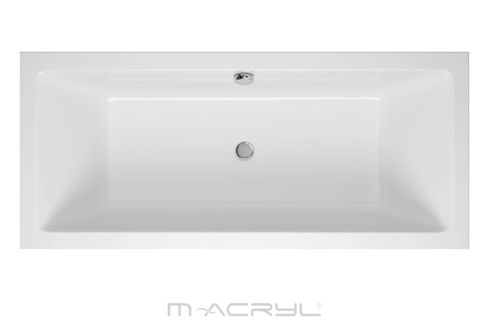 M-ACRYL Sabina egyenes akril kád 180x80 + Ajándék kádláb és peremrögzítő