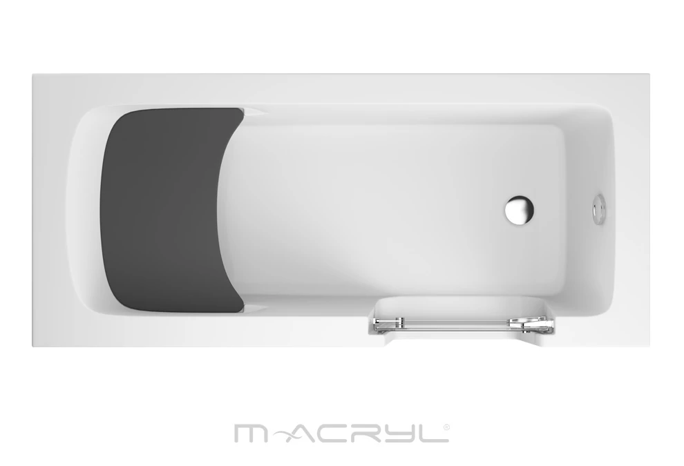 M-ACRYL Héra akadálymentesített besétálós akril kád 140x70 balos + Ajándék kádláb és peremrögzítő