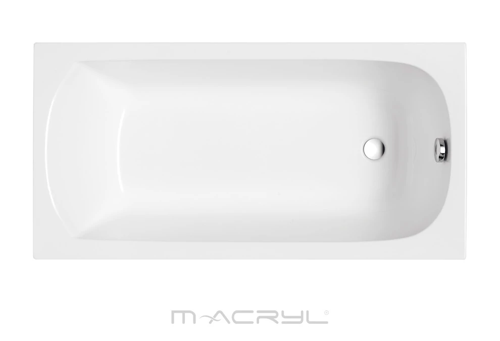 M-ACRYL Mira egyenes akril kád 180x80 + Ajándék kádláb és peremrögzítő