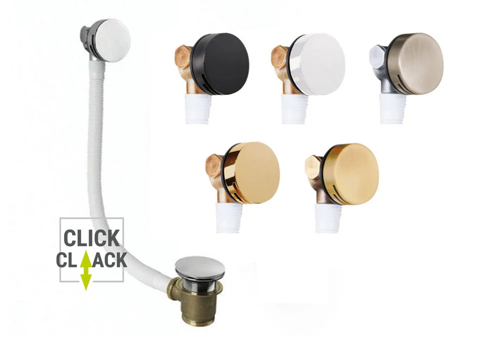M-ACRYL Vízfeltöltős, Click-Clack le- és túlfolyó kerek - króm