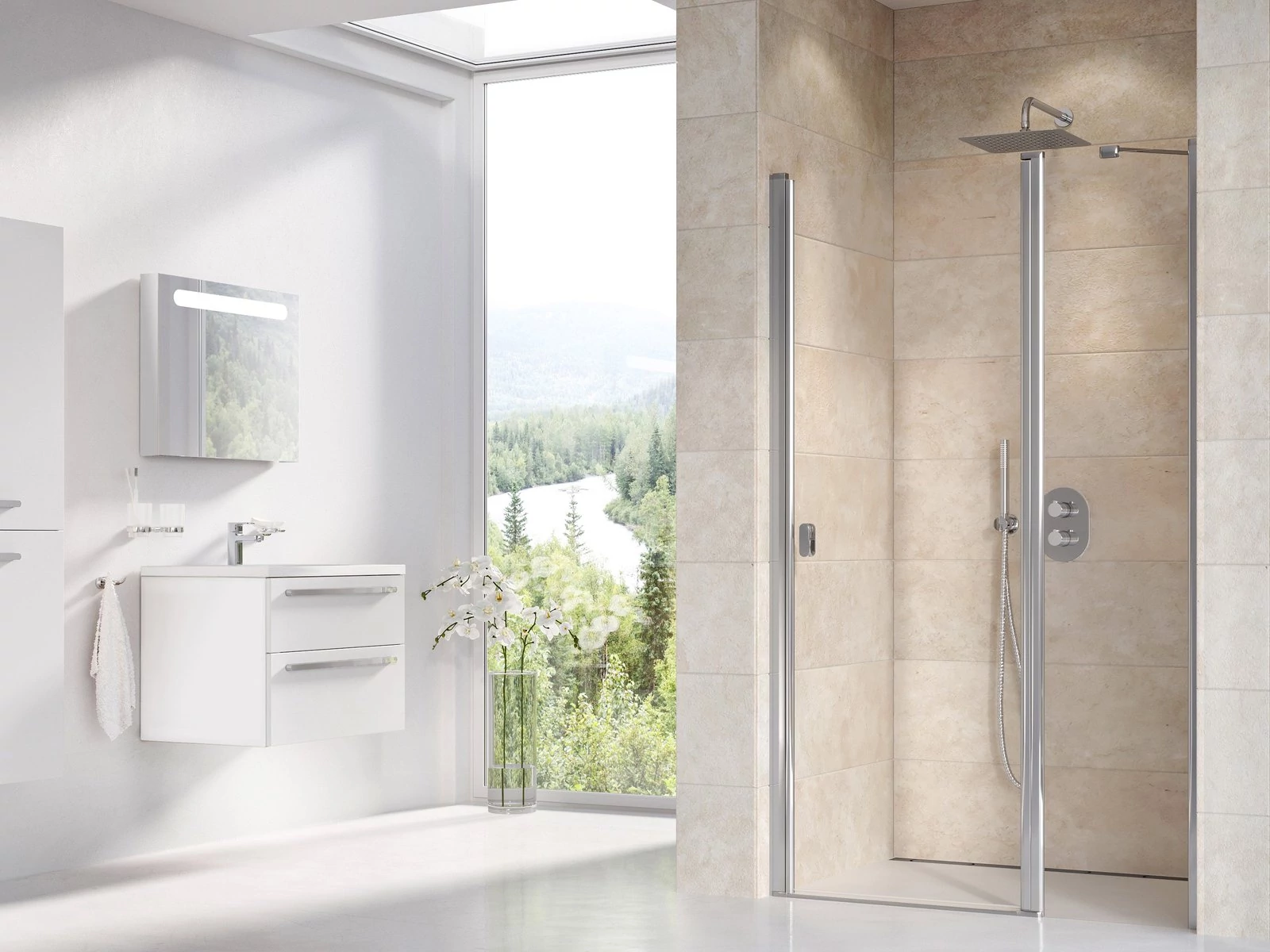 RAVAK Chrome CSD2-110 zuhanyajtó krómhatású+transparent
