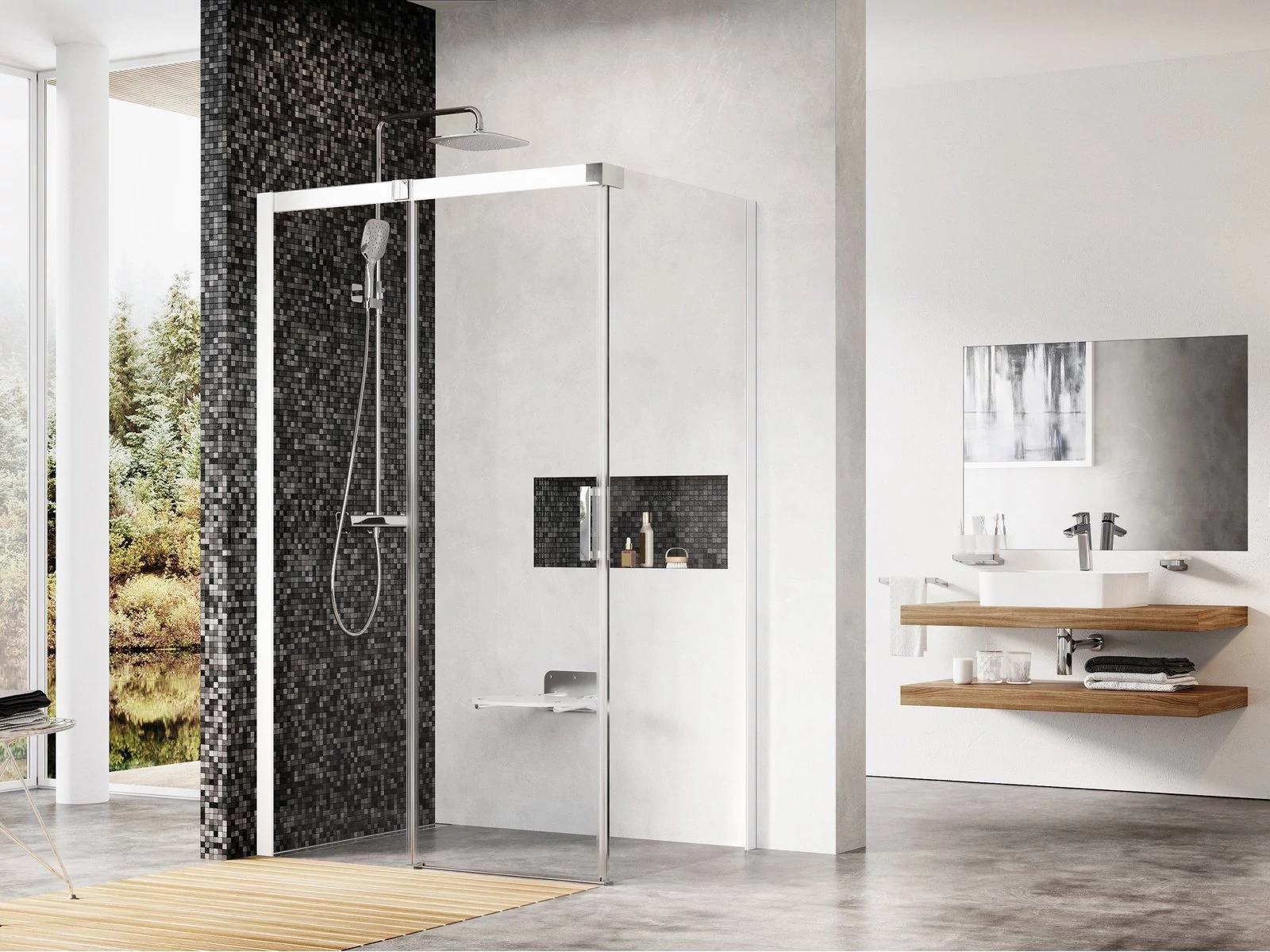 RAVAK Matrix MSDPS 120x90 zuhanykabin bal fehér+transparent