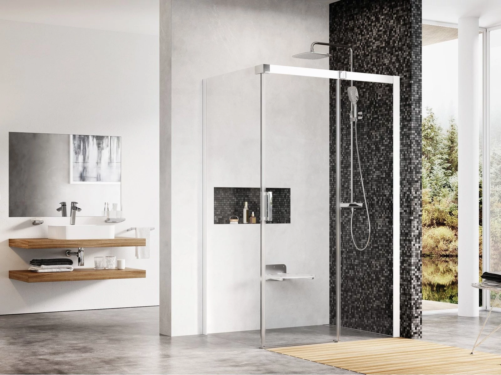 RAVAK Matrix MSDPS 110x80 zuhanykabin jobb fehér+transparent