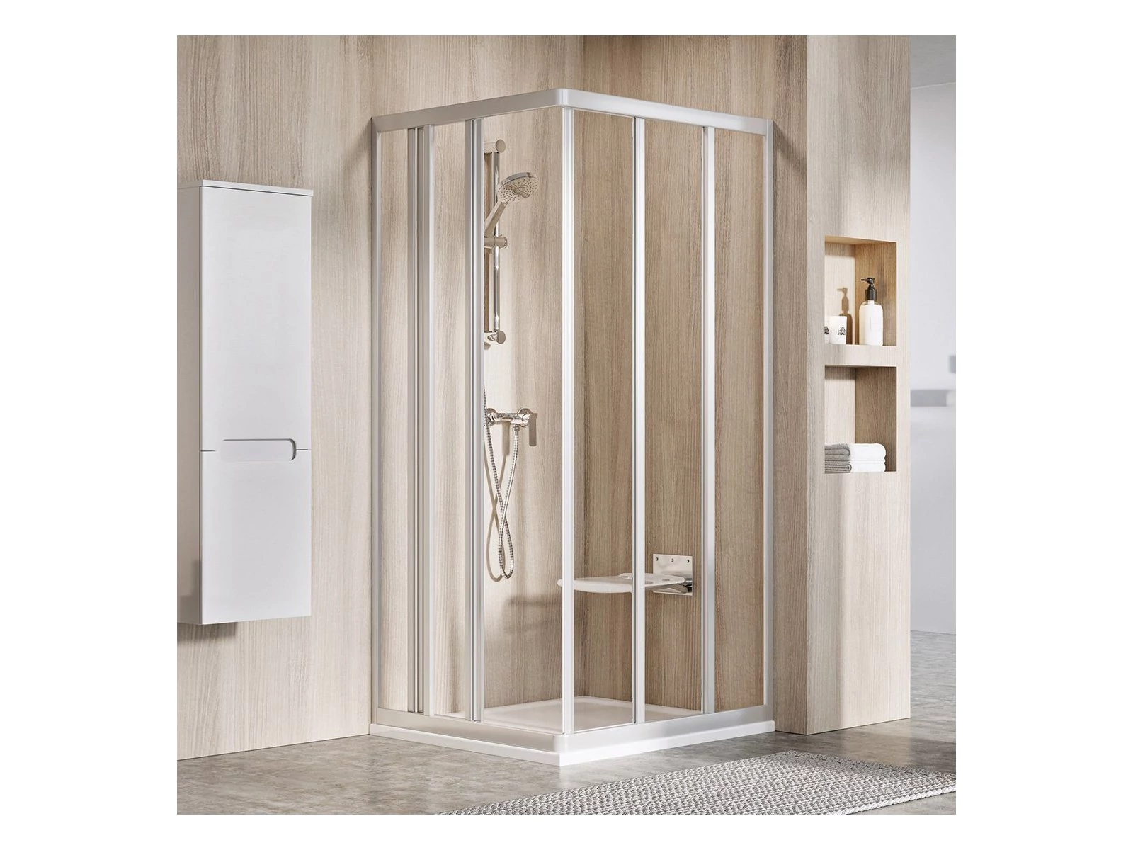 RAVAK Supernova ASRV3-80 zuhanykabin 198 szatén+transparent