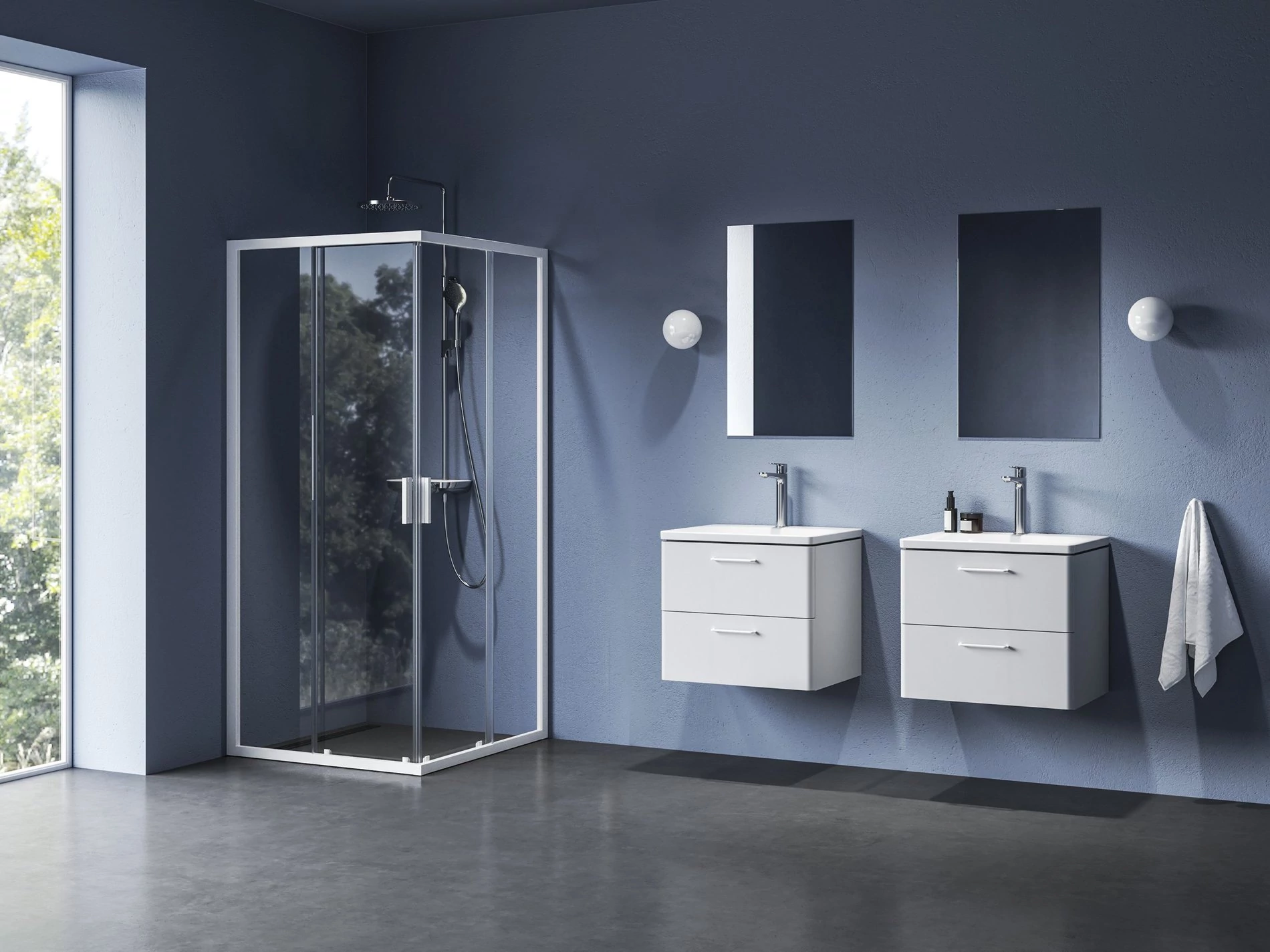 RAVAK Blix II NBLRV2 80x80 zuhanykabin matt fehér+transparent