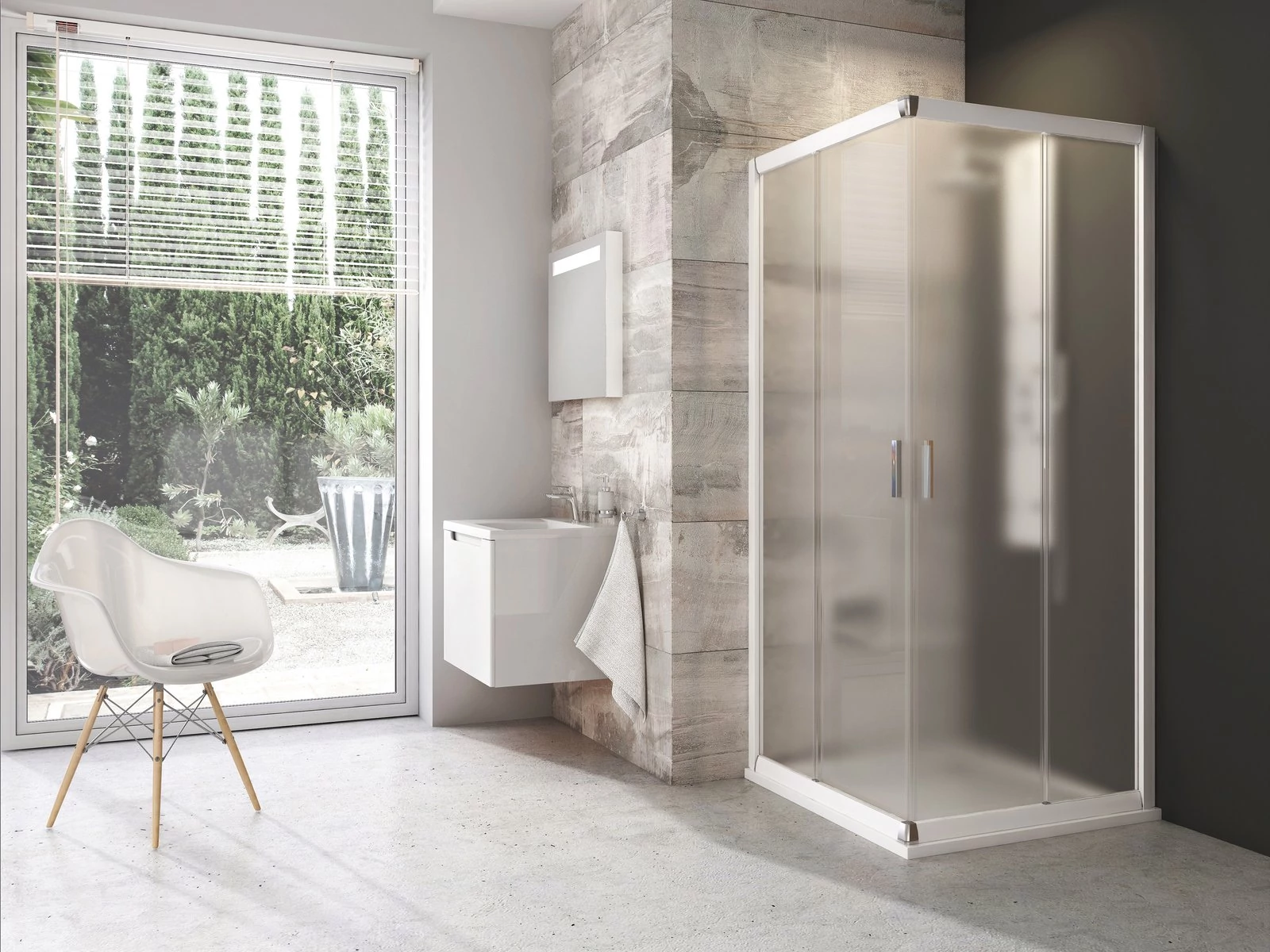 RAVAK Blix BLRV2 90x90 zuhanykabin fehér+grape