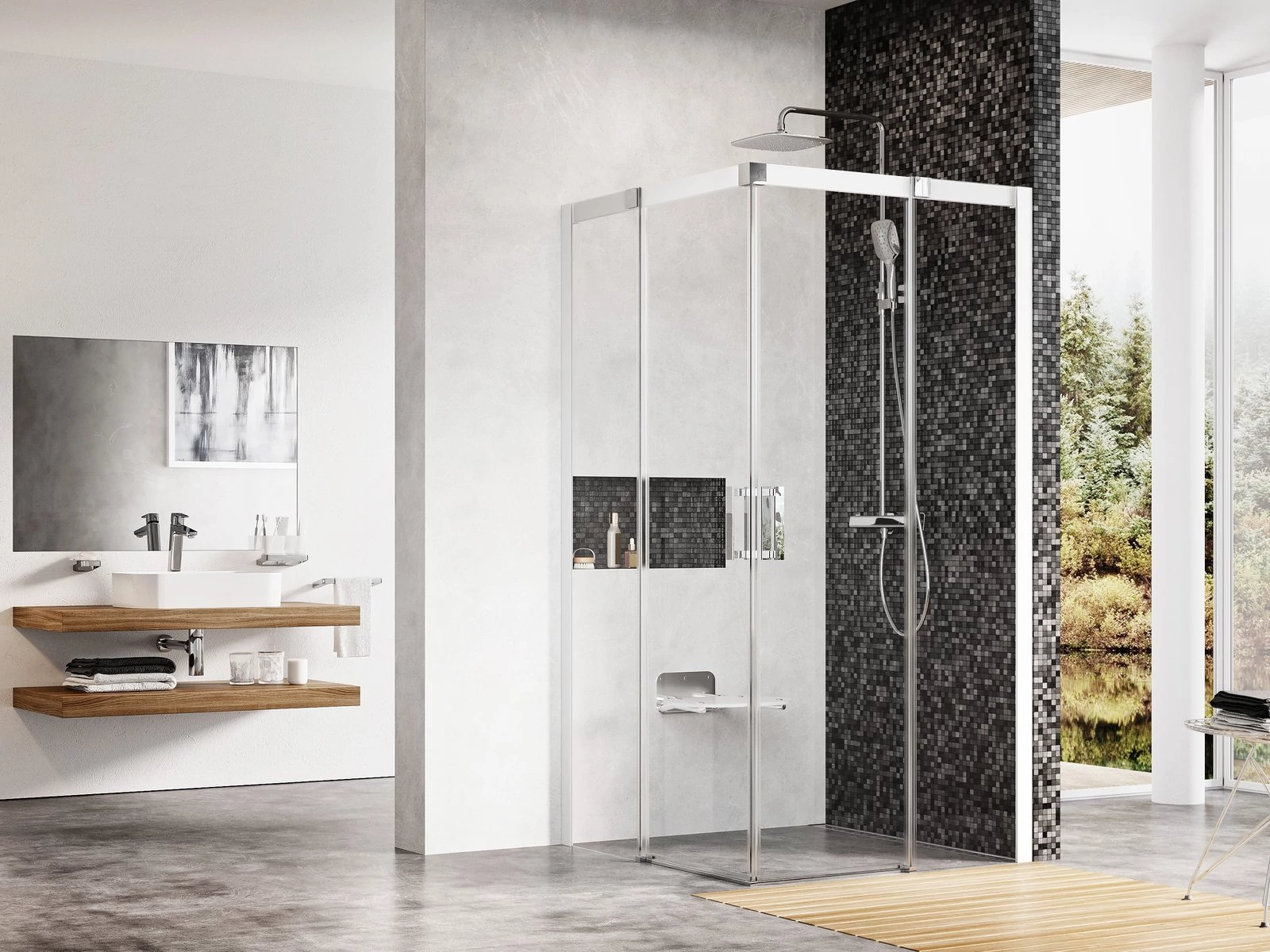 RAVAK Matrix MSRV4-90x90 zuhanykabin fehér+transparent