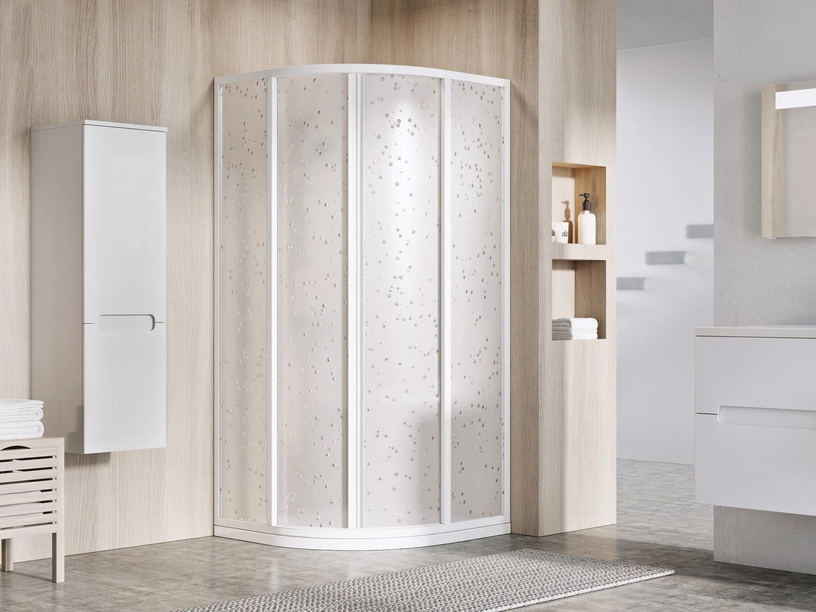RAVAK Supernova SKCP4 90x90 195 zuhanykabin fehér+pearl