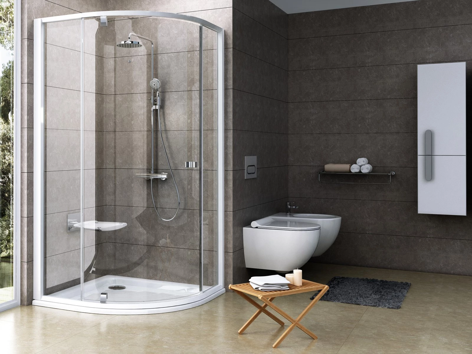 RAVAK Pivot PSKK3 80x80 zuhanykabin fehér/króm+transparent
