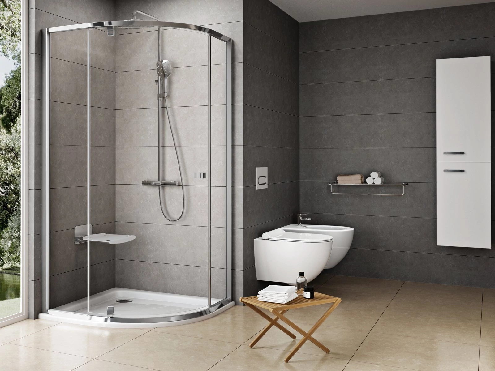 RAVAK Pivot PSKK3 80x80 zuhanykabin krómhatású+transparent