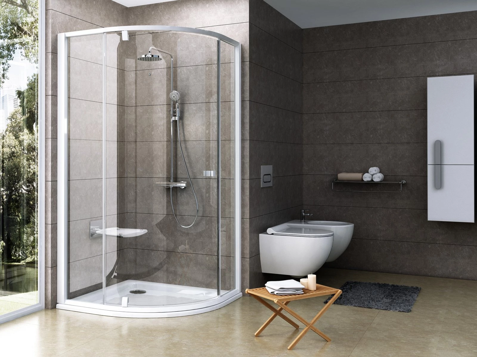 RAVAK Pivot PSKK3 90x90 zuhanykabin fehér+transparent
