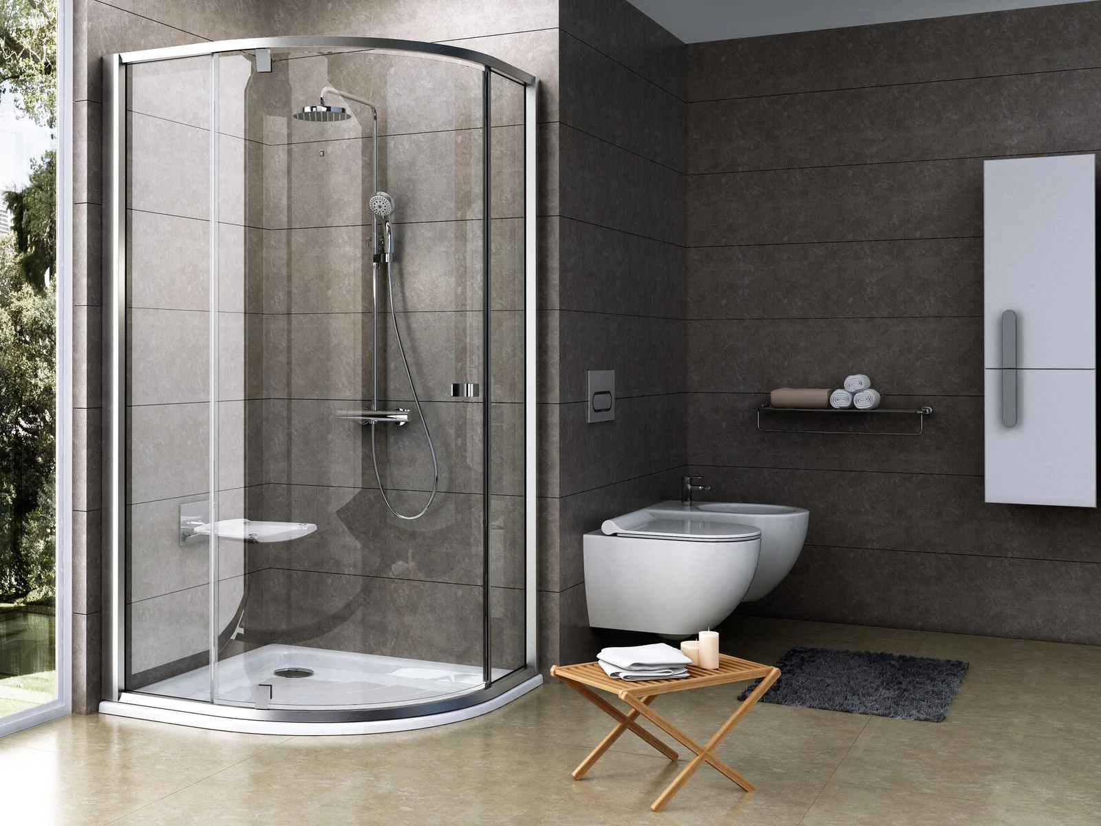 RAVAK Pivot PSKK3 100x100 zuhanykabin szatén+transparent