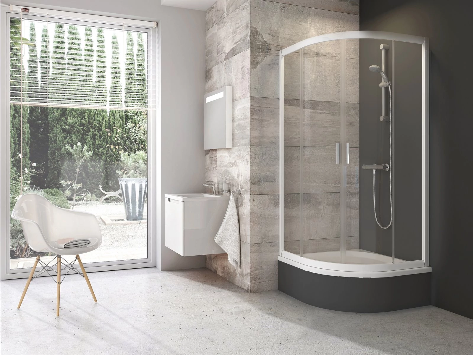 RAVAK Blix BLCP4 80x80 SABINA zuhanykabin fehér+transparent