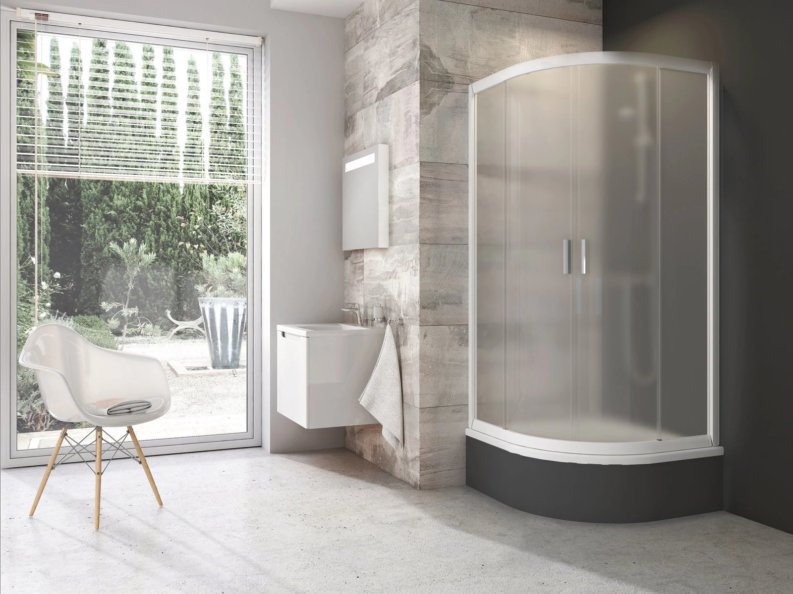 RAVAK Blix BLCP4 90x90 SABINA zuhanykabin fehér+grape