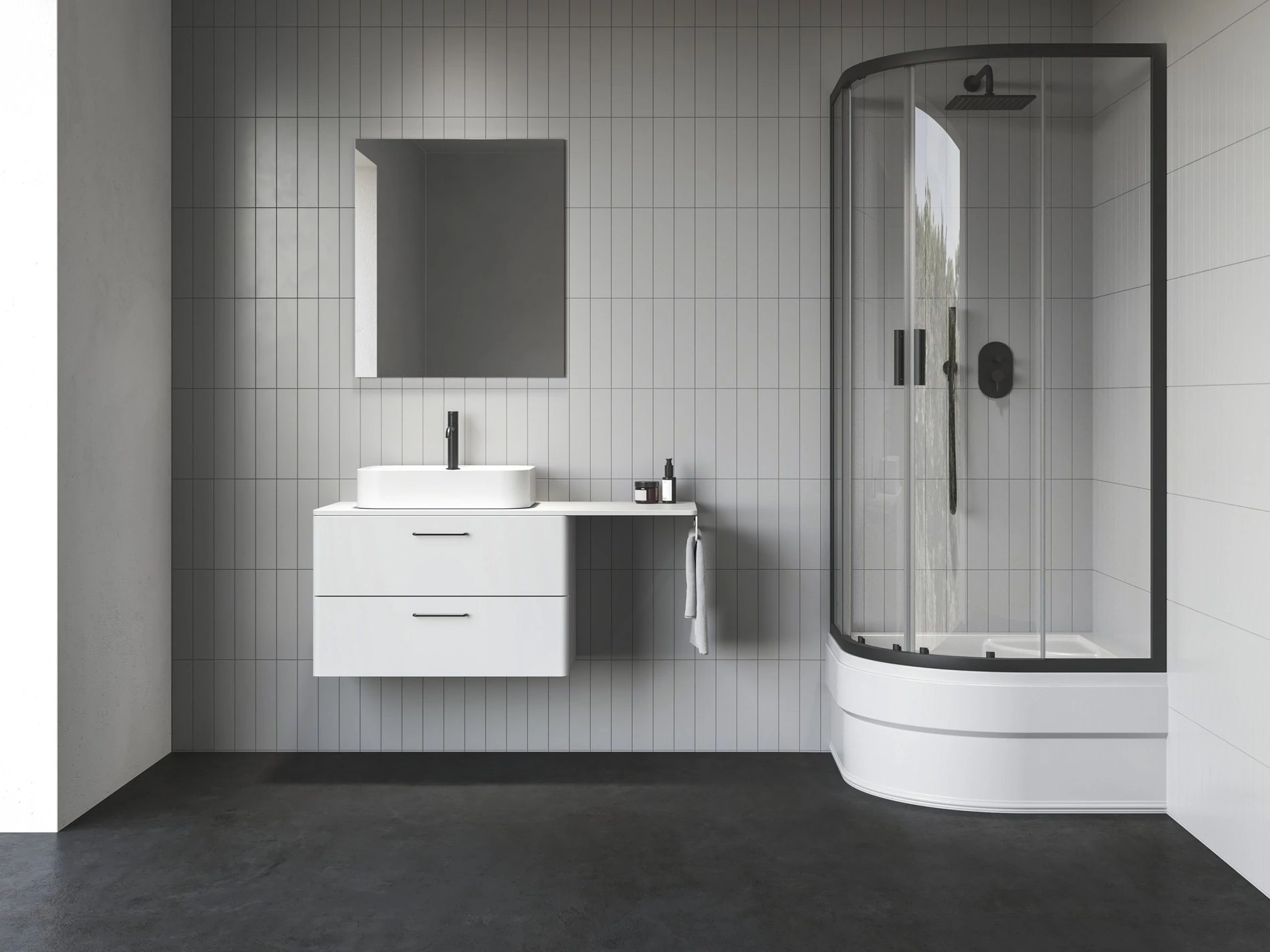 RAVAK Blix II NBLCP4 Sabina 90x90 zuhanykabin fekete+transparent