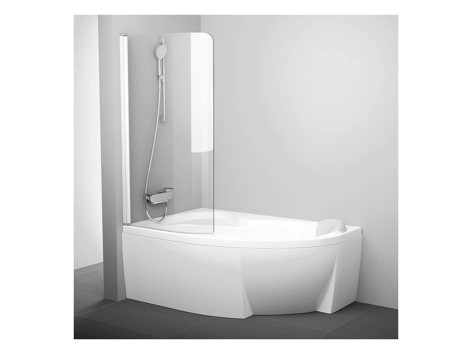 RAVAK Rosa CVSK1 140/150 bal kádparaván fehér+transparent