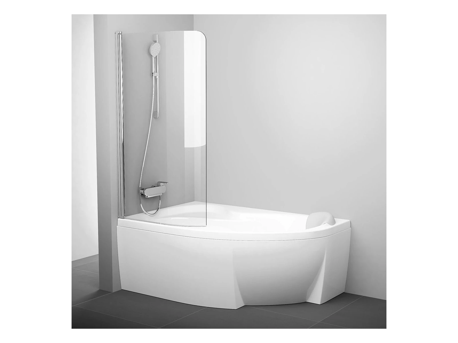 RAVAK Rosa CVSK1 140/150 bal kádparaván  krómhatású+transparent