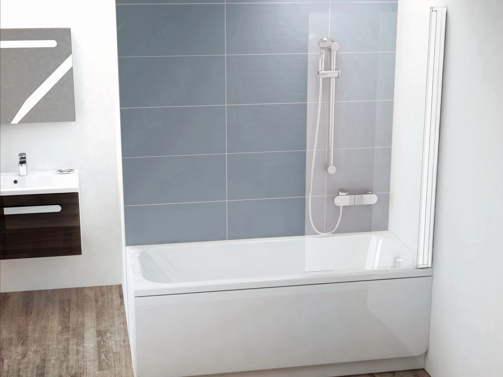 RAVAK CVS1-80 jobbos kádparaván fehér + transparent