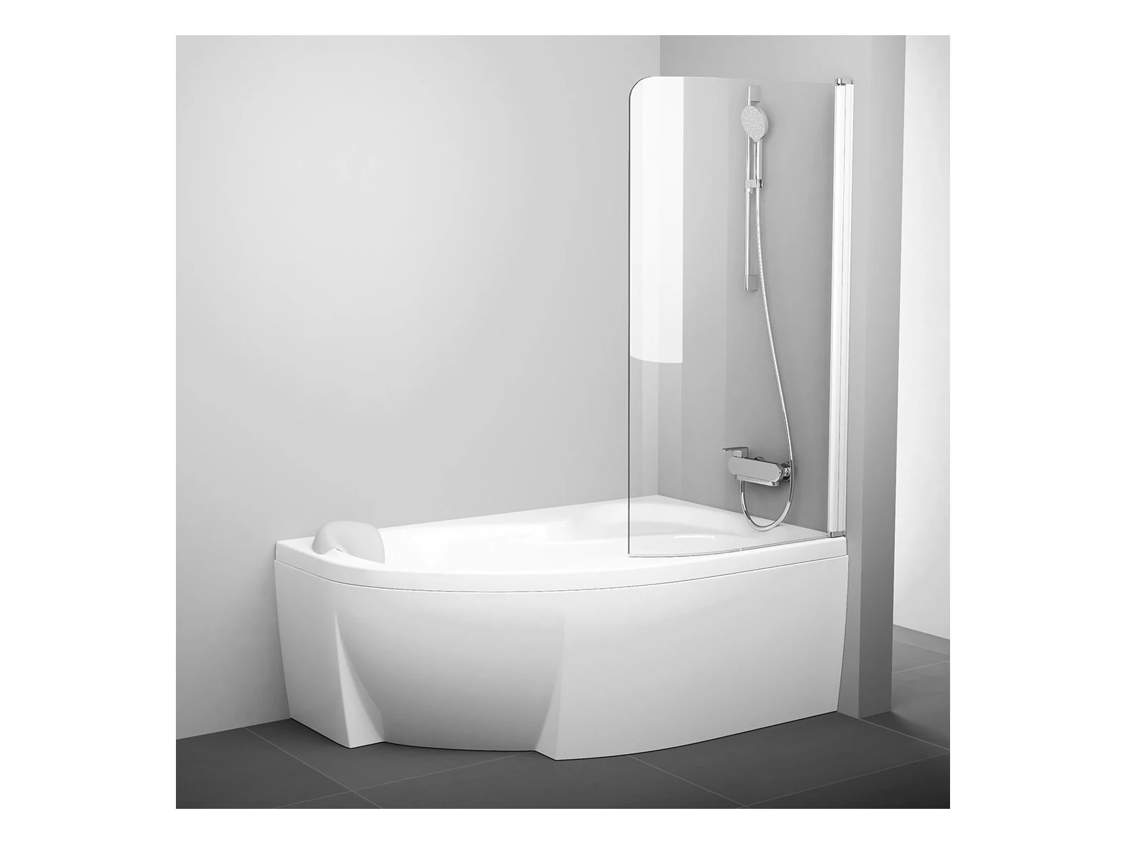 RAVAK Rosa CVSK1 140/150 jobb kádparaván fehér+transparent