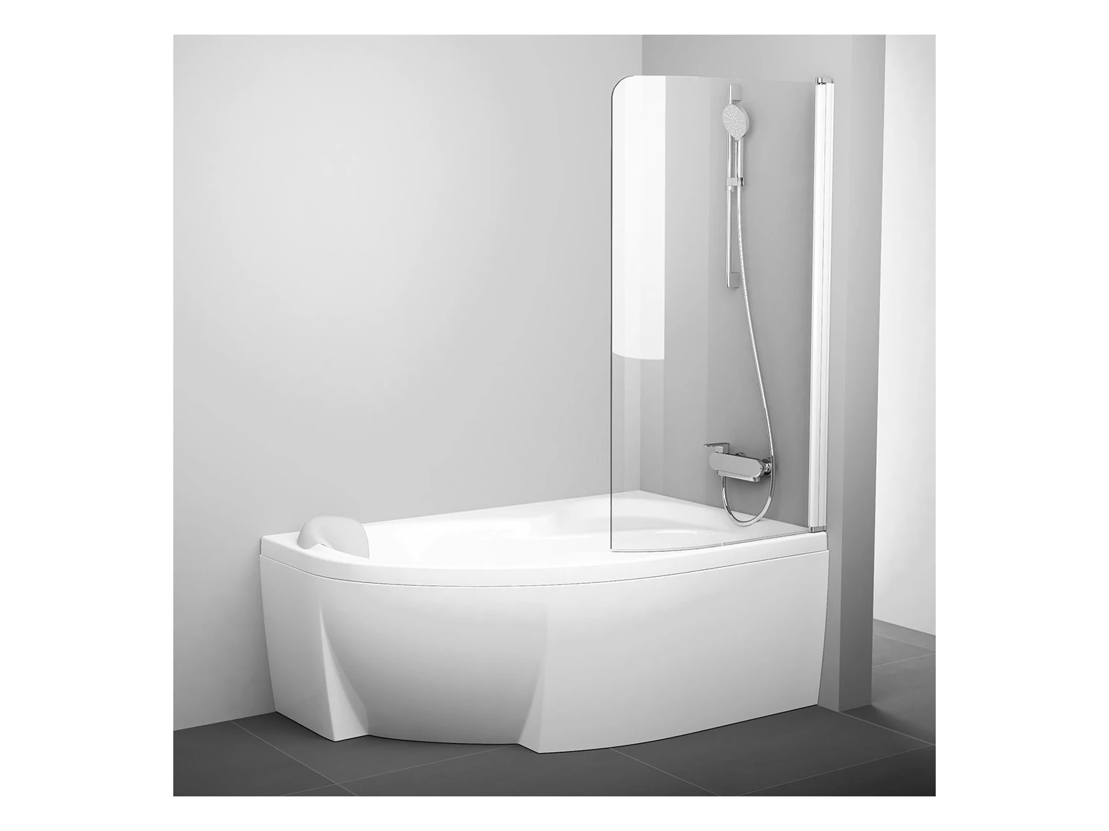 RAVAK Rosa CVSK1 160/170 jobb kádparaván fehér+transparent