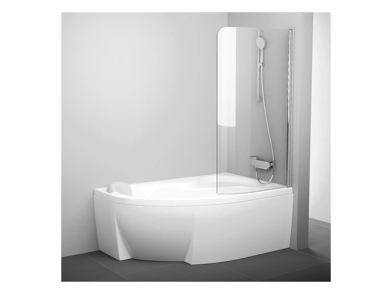 RAVAK Rosa CVSK1 160/170 jobb kádparaván krómhatású+transparent