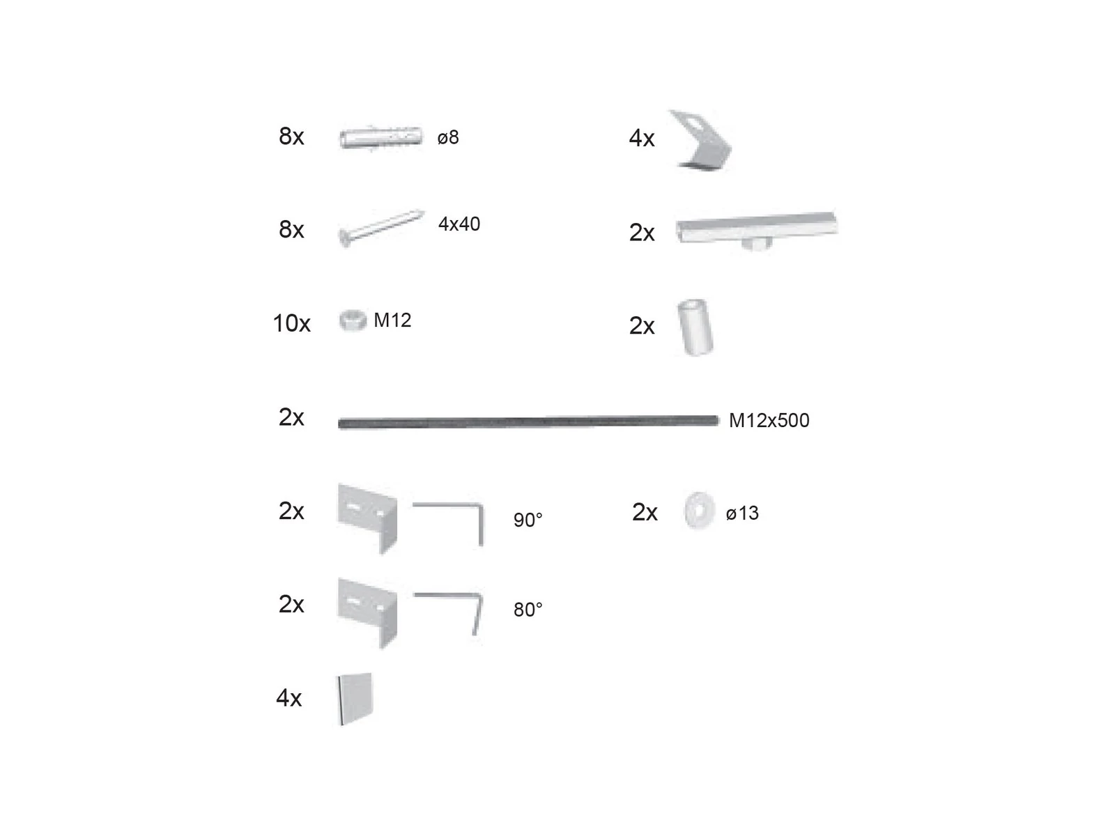 RAVAK 10°, BeHappy II, Chrome panelkit