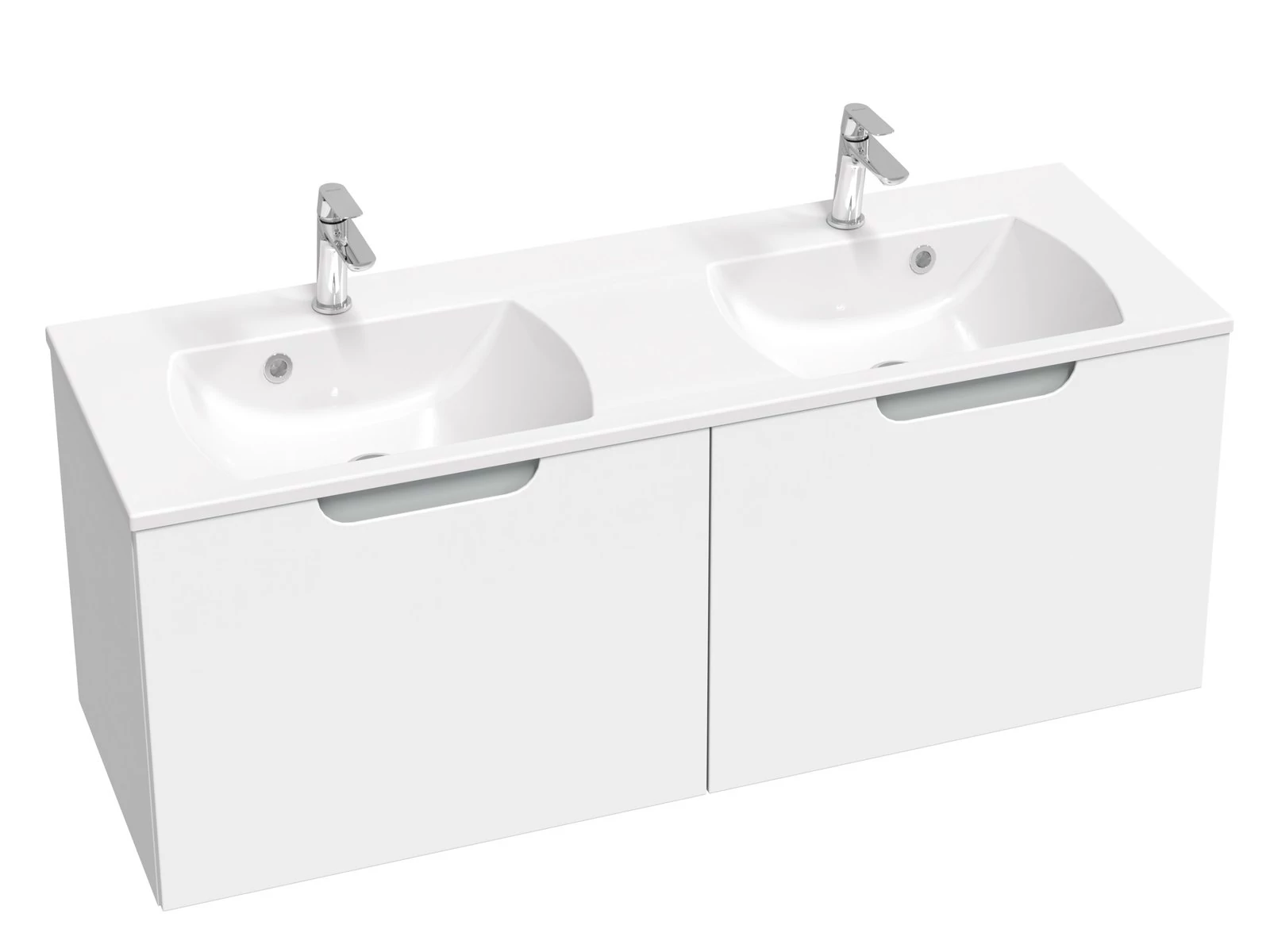 RAVAK Classic II SD 130 szekrény duplamosdó alá (fehér/szürke)