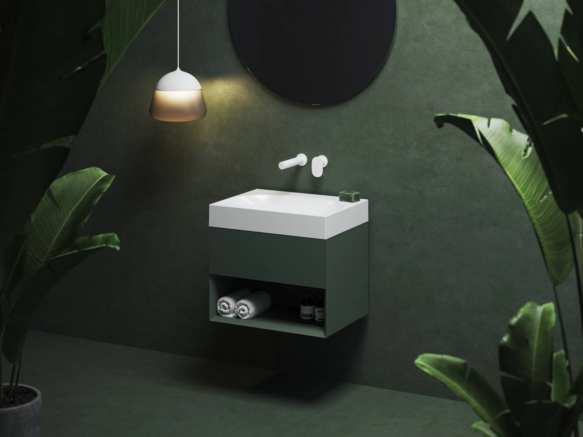 RAVAK SD Lite 60 fürdőszobai szekrény mosdó alá Grey Green