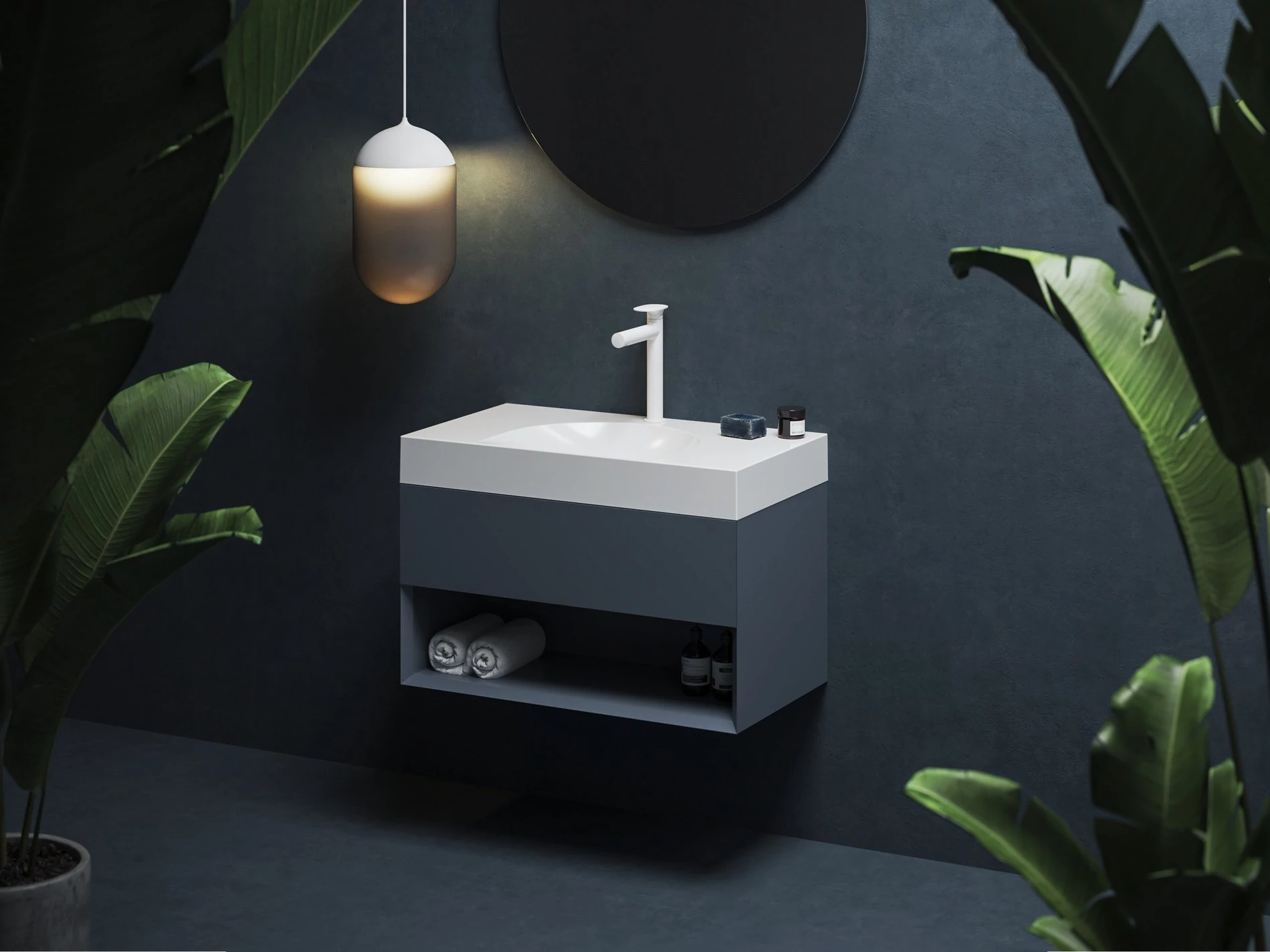 RAVAK SD Lite 80 fürdőszobai szekrény mosdó alá Deepsea Blue
