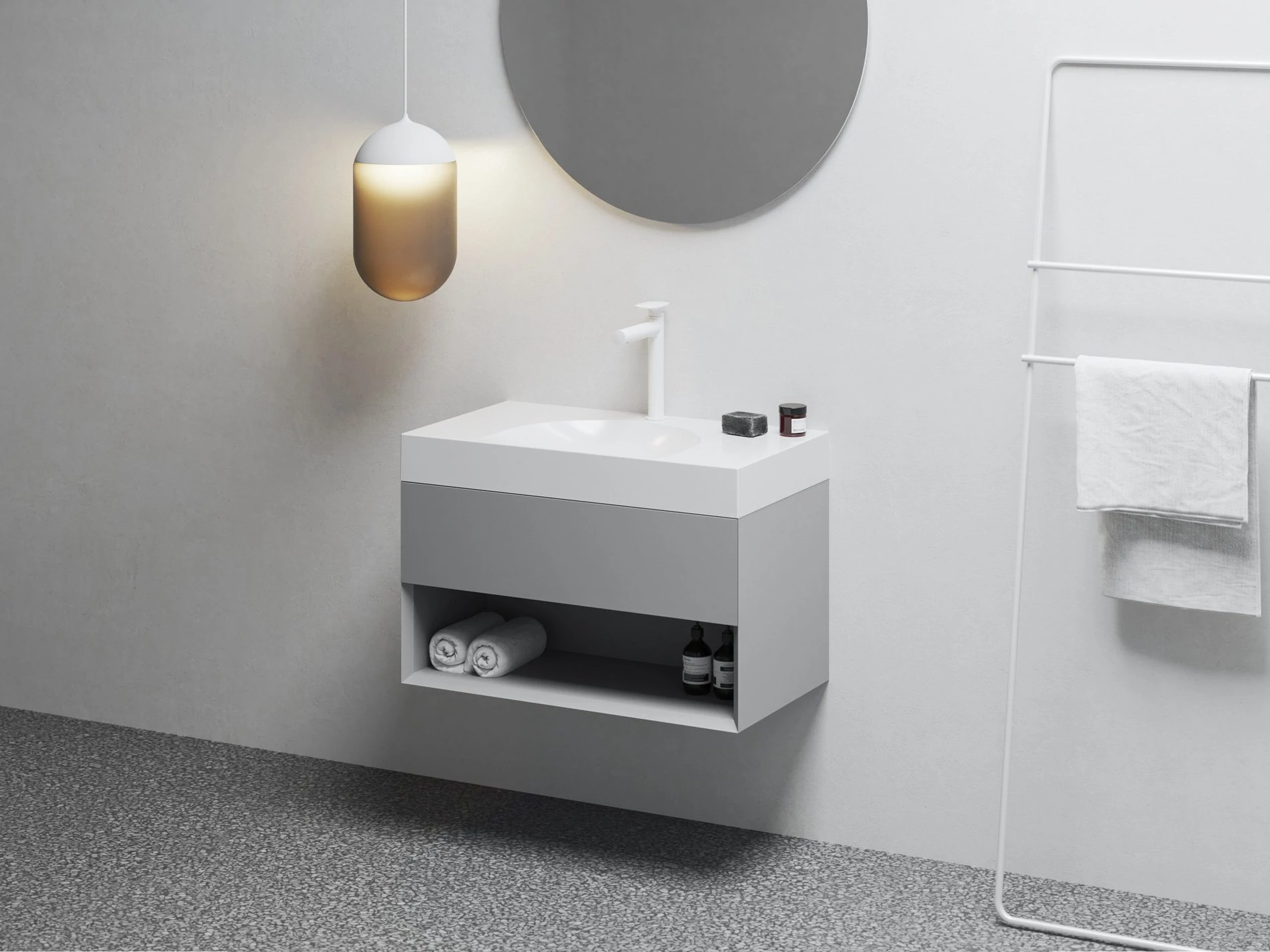 RAVAK SD Lite 80 fürdőszobai szekrény mosdó alá Smoke Grey