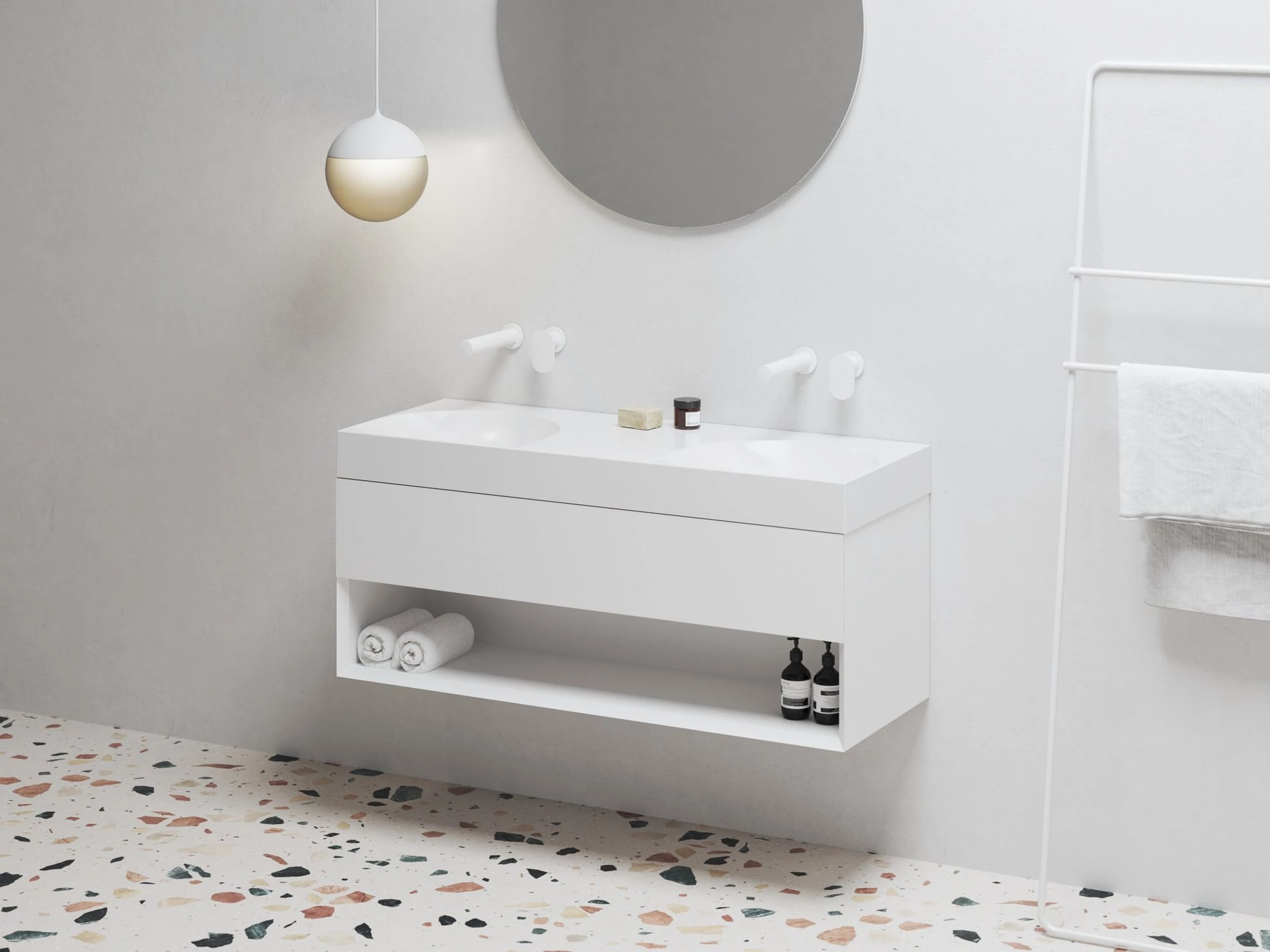 RAVAK SD Lite 120 fürdőszobai szekrény mosdó alá fehér