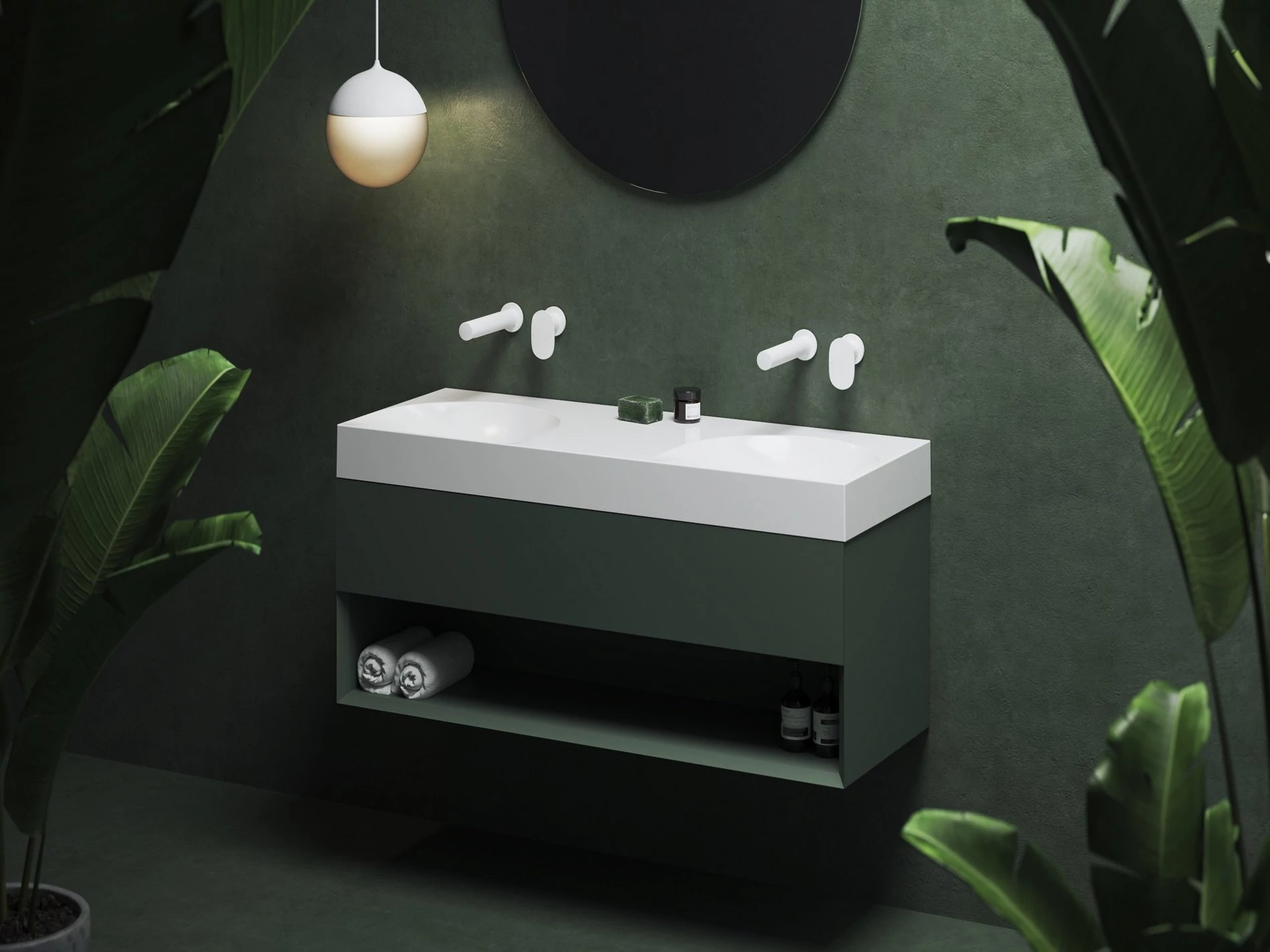 RAVAK SD Lite 120 fürdőszobai szekrény mosdó alá Grey Green