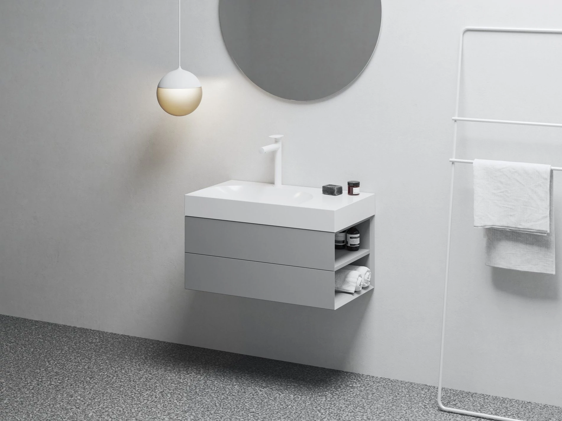 RAVAK SD Lite 80 J fürdőszobai szekrény mosdó alá Smoke Grey