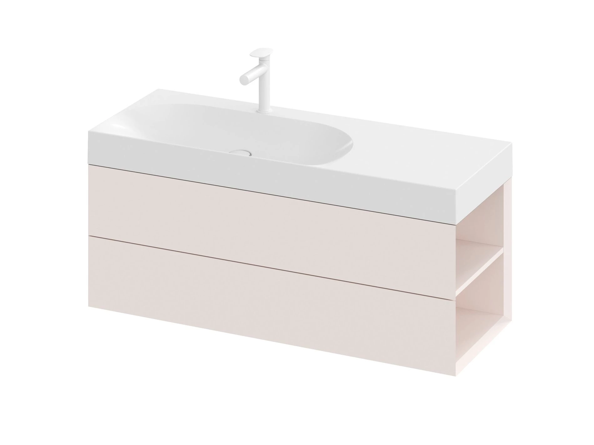 RAVAK SD Lite 120 J fürdőszobai szekrény mosdó alá Alabaster Pink