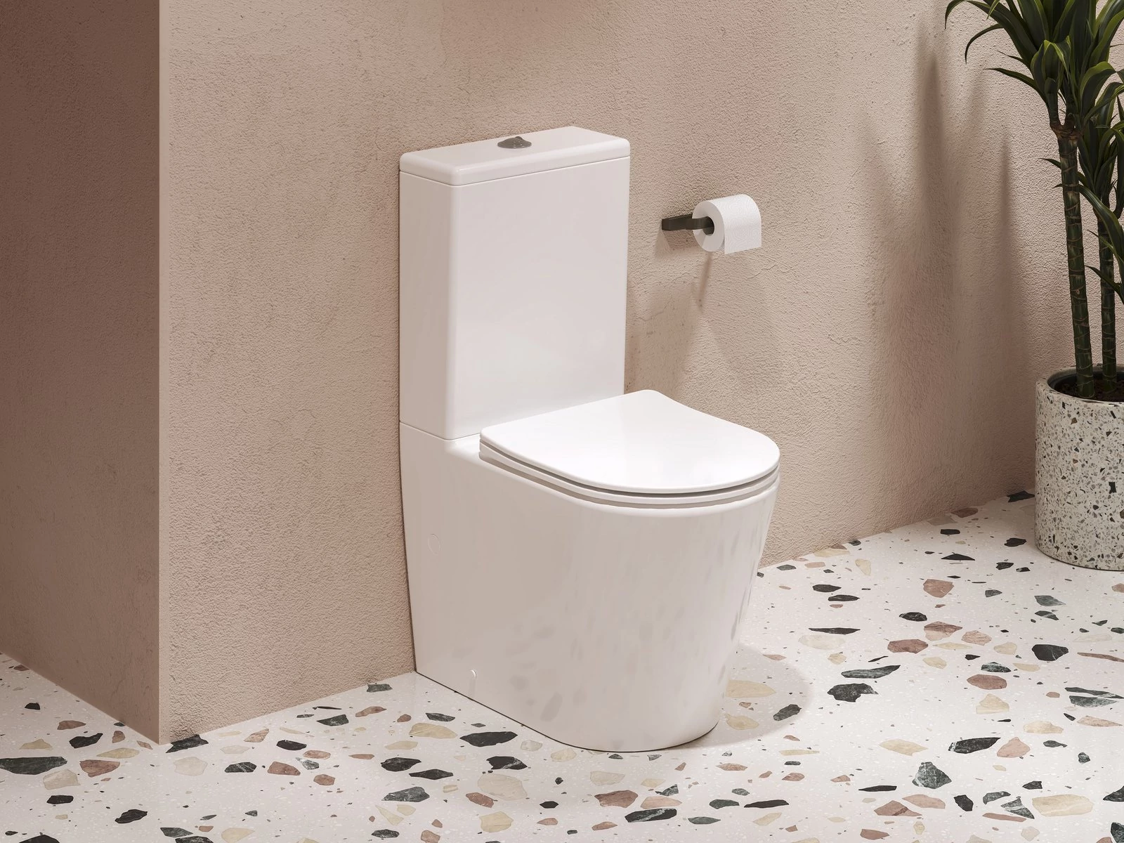 RAVAK Elegant RimOff monoblokkos WC ülökével, fehér